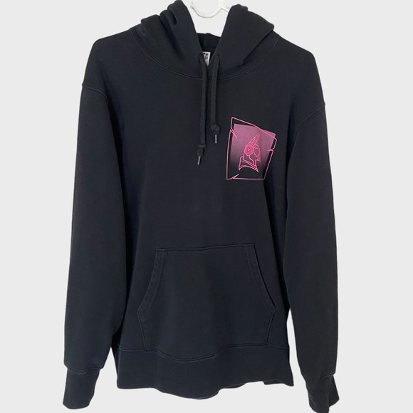 Uniqlo Fortnite DJ Yonder Hoodie Mens Medium Black Premium Graphic Sweatshirt - Picture 1 of 14